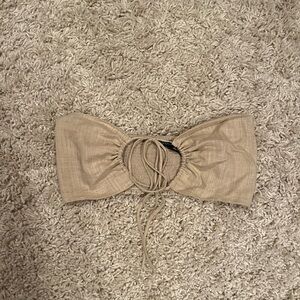 Cotton Candy Beige Strapless Top